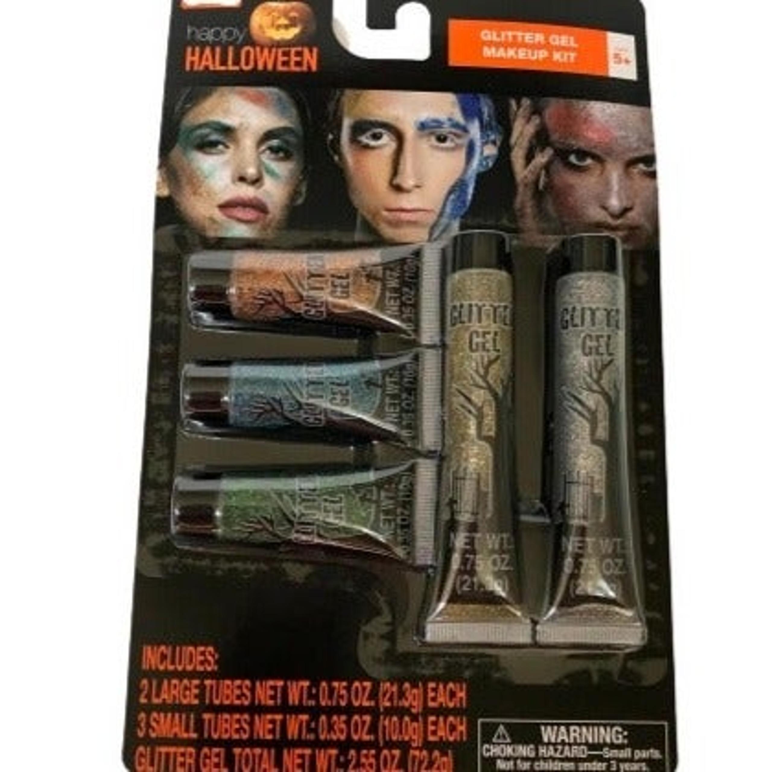 Halloween Glitter Gel Makeup Kit Face Metallic Shimmer 5 Tubes Costume Party Set