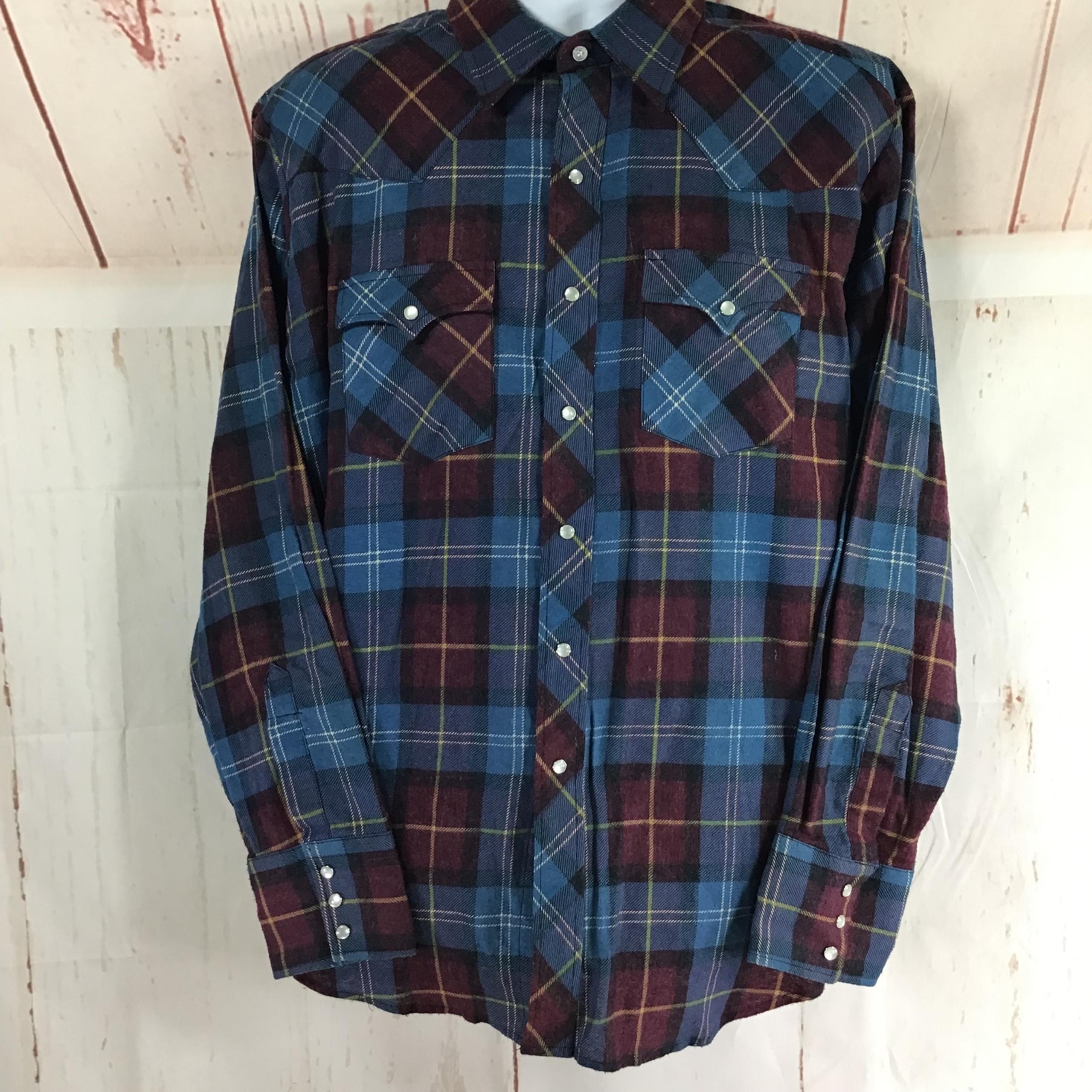 Vintage Youngbloods Mens XL Plaid Pearl Snap Flannel Shirt Jacket Western.