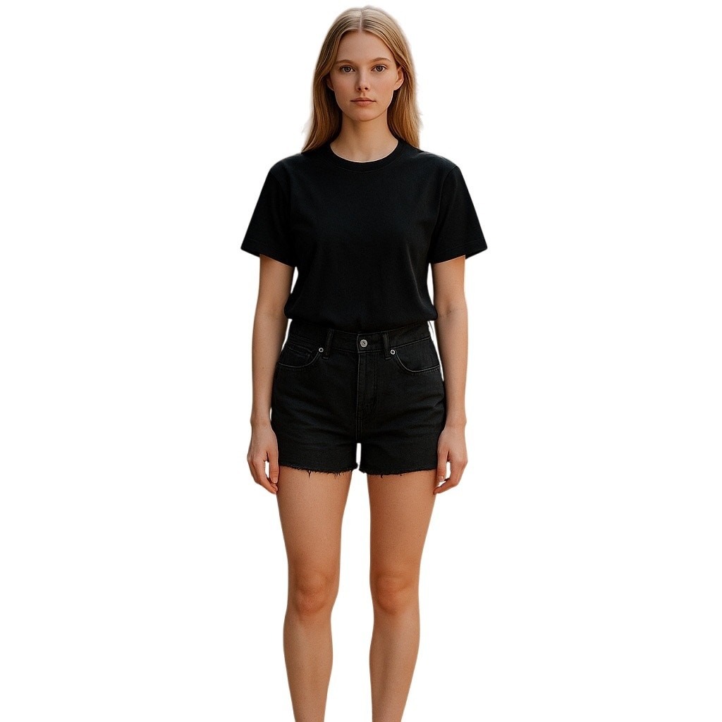 Torrid 5 Inch Vintage Stretch Mid-Rise Black Raw Hem Short Women's Size 18 New