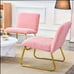 Modern Minimalist Pink Plush Fabric Accent Chair