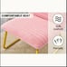 Modern Minimalist Pink Plush Fabric Accent Chair