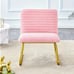 Modern Minimalist Pink Plush Fabric Accent Chair