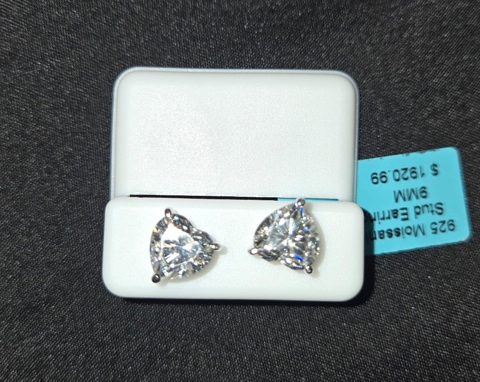 (±1900.oo Retail) Moissanite Earrings (Makes a great Valentines Gift)