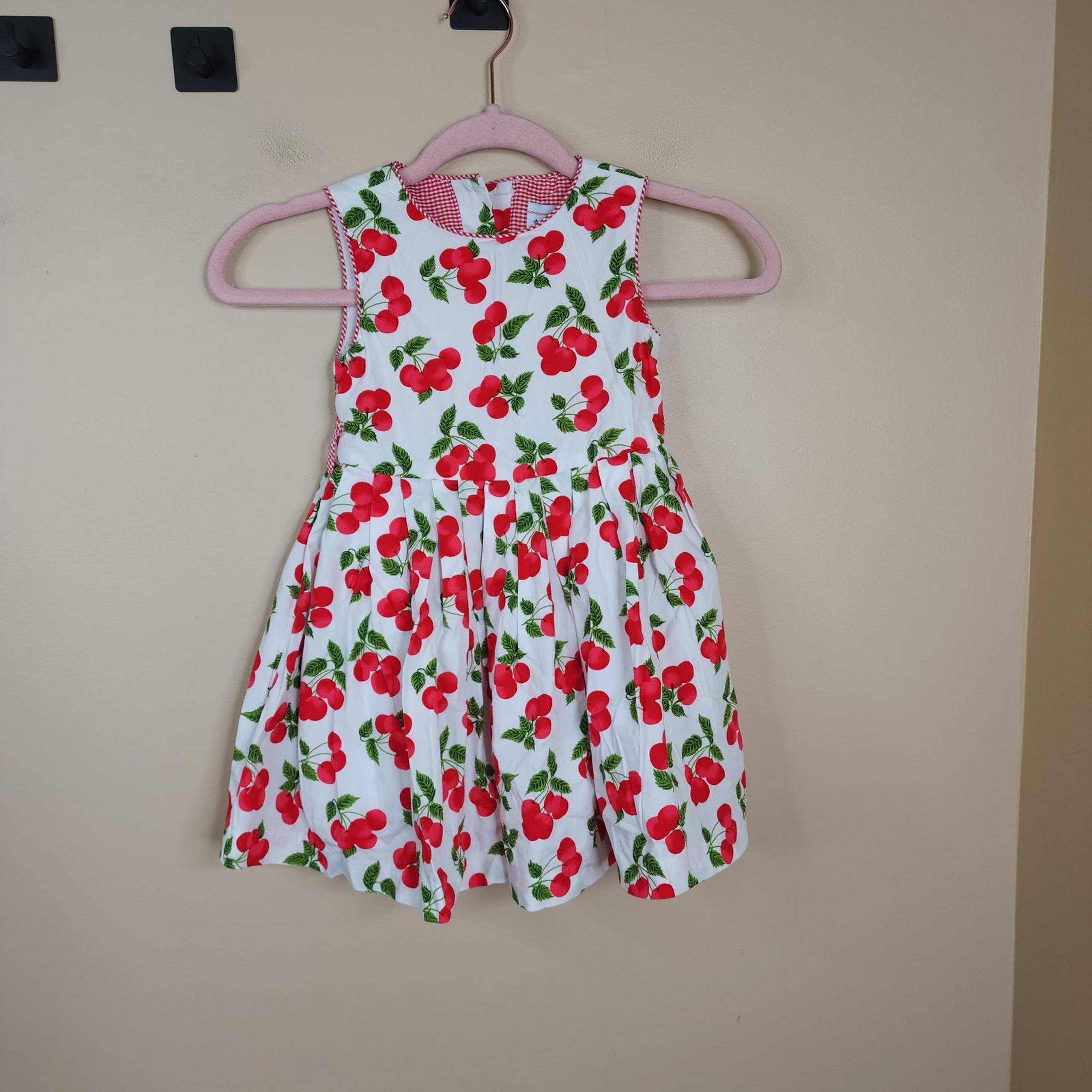 Polly and Friends Sleeveless Cherry Print Dress Size 2