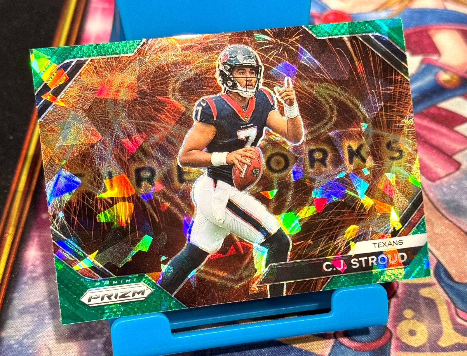2023 Panini Prizm Cj Stroud Rookie Fireworks Green Ice Prizm