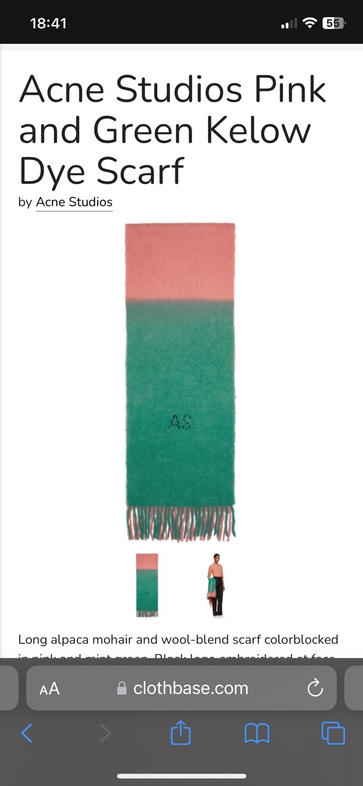 Acne studios pink and green scarf
