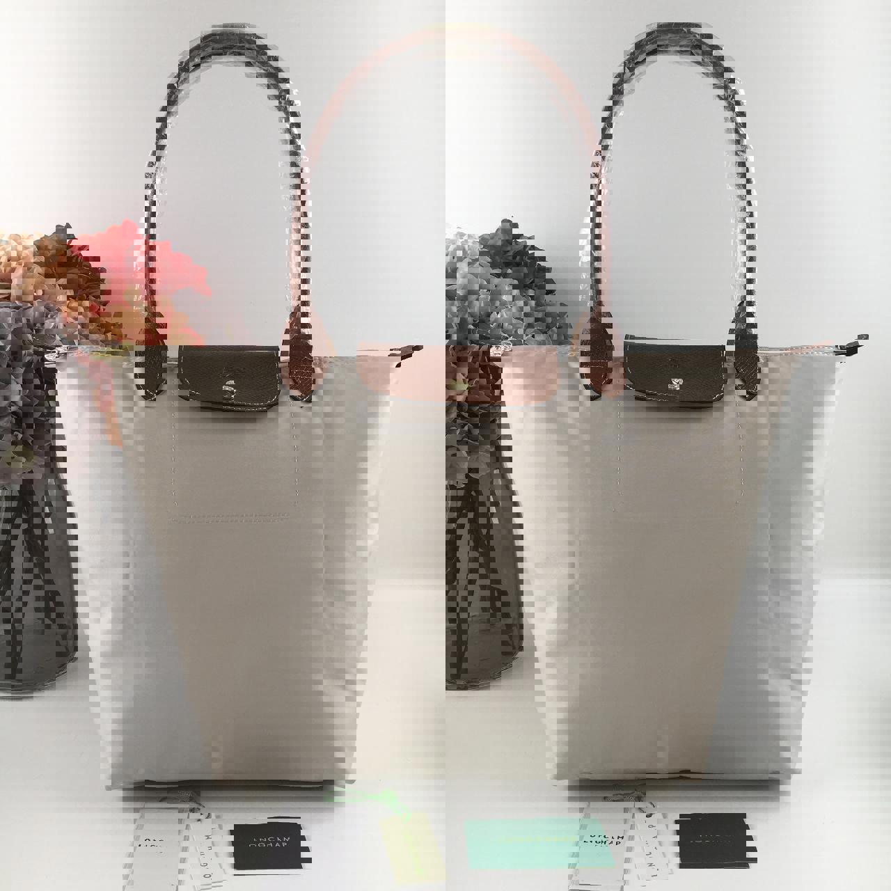Longchamp Women's Cream and Tan Bag Large