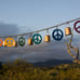 PEACE SIGN Cutout Handmade Recycled Metal Flags and Chimes