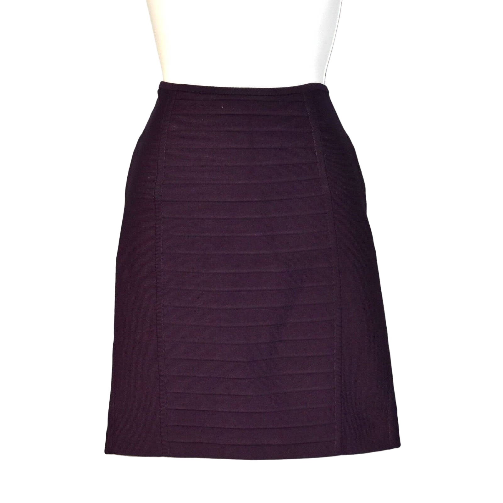 A7 Auth HERVE LEGER Purple Bandage Pencil Skirt Size XS