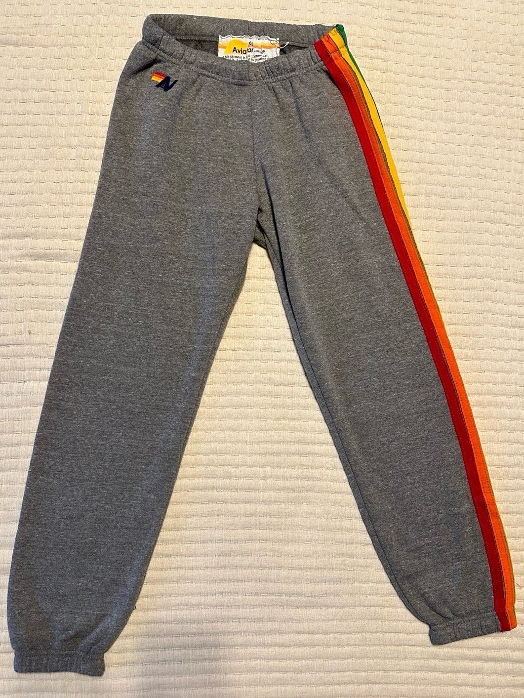 Aviator Nation Rainbow Stripe Sweatpants XS NWT