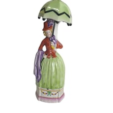 d r g m Germany porcelain lady figurine holding umbrella 10”