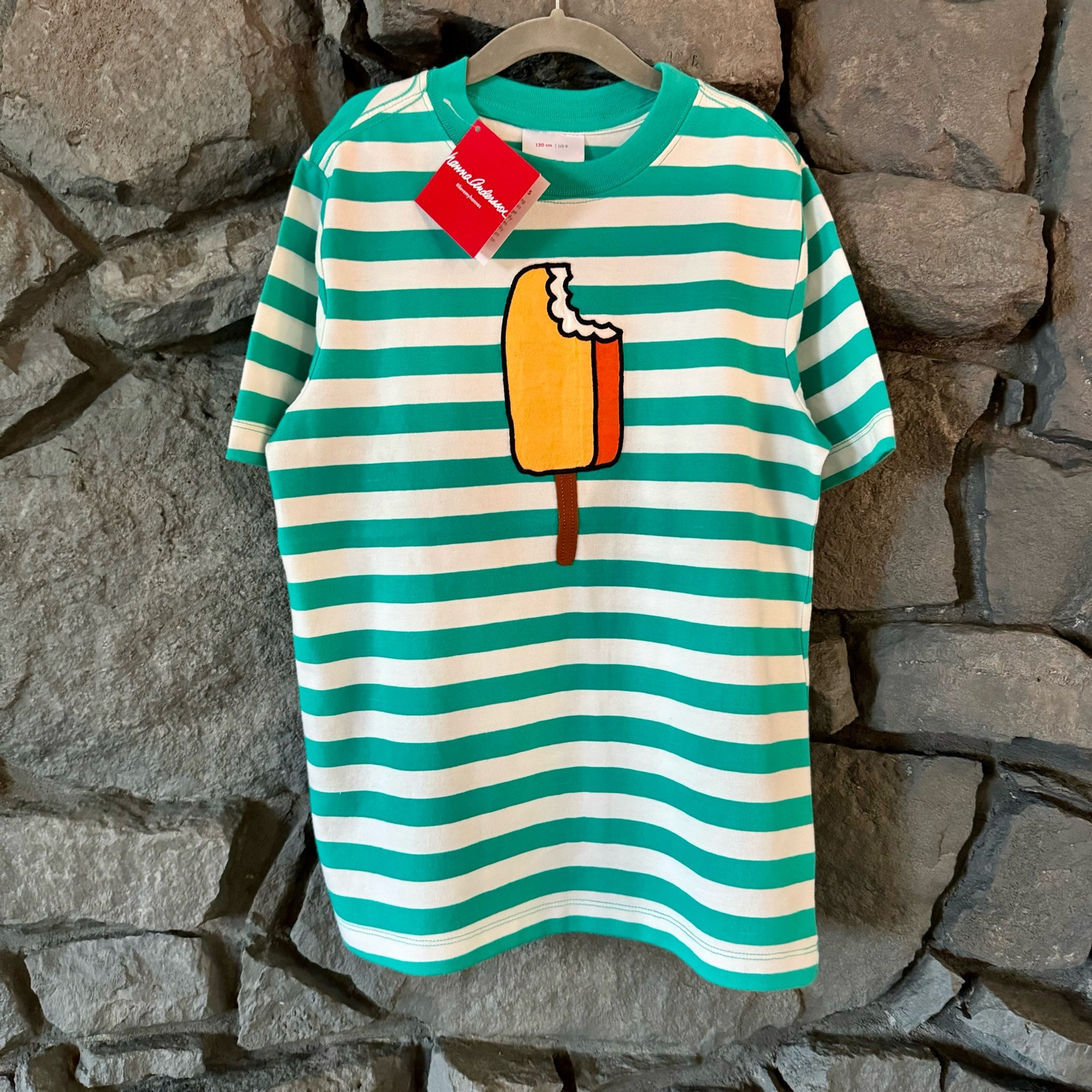 NWT Hanna Andersson 130 size 8 Popsicle Striped Tee