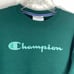 Champion Women's Script Logo Powerblend Crewneck Sweatshirt Green Size Small