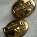 Rare Vintage Mid Century Victoria Flemming N.Y. Happy Sad Cat Enameled Cufflinks