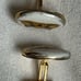 Rare Vintage Mid Century Victoria Flemming N.Y. Happy Sad Cat Enameled Cufflinks