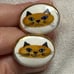 Rare Vintage Mid Century Victoria Flemming N.Y. Happy Sad Cat Enameled Cufflinks
