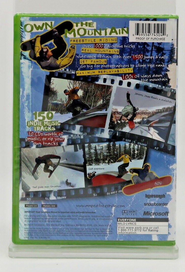 Amped: Freestyle Snowboarding (Microsoft Xbox, 2001) New Black Label Small Nicks