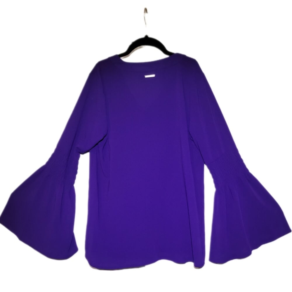 Micheal Kors Pleated Bell Sleeve Blouse Size Small