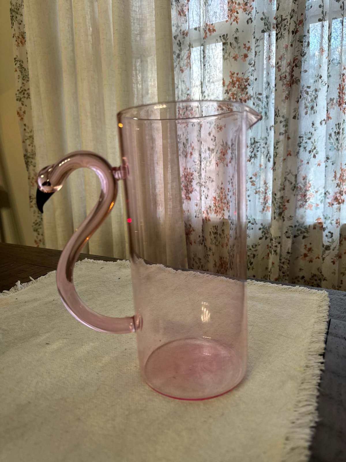 Blown glass flamingo Glass pitcher
