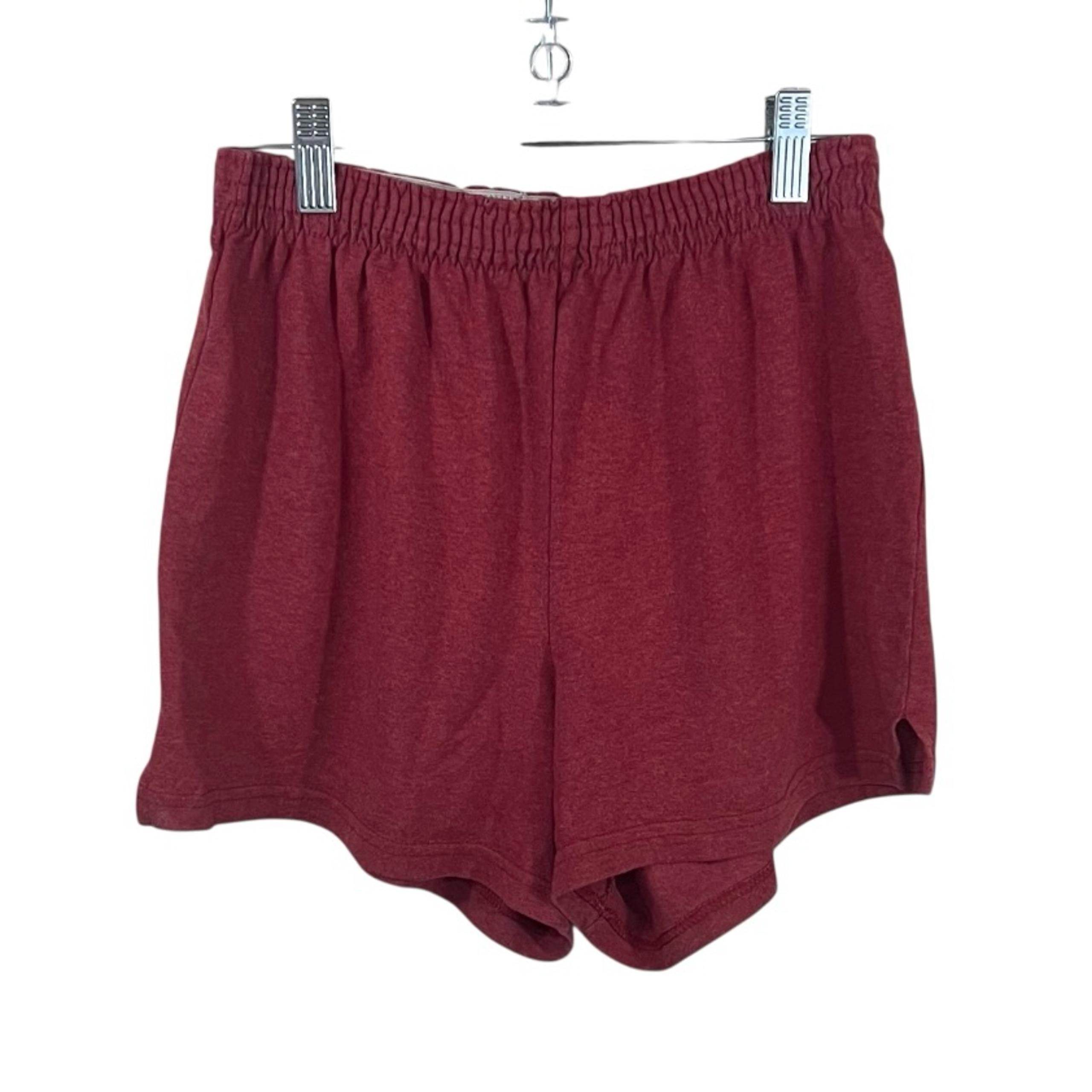 Vintage Shorts Size Medium Faded Red Active Stretch Elastic Waist Pull On - Soffe