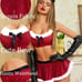 Christmas Lingerie Sets Sexy Santa Mesh Babydoll Teddy Top Mini Skirt Sz S-XXL