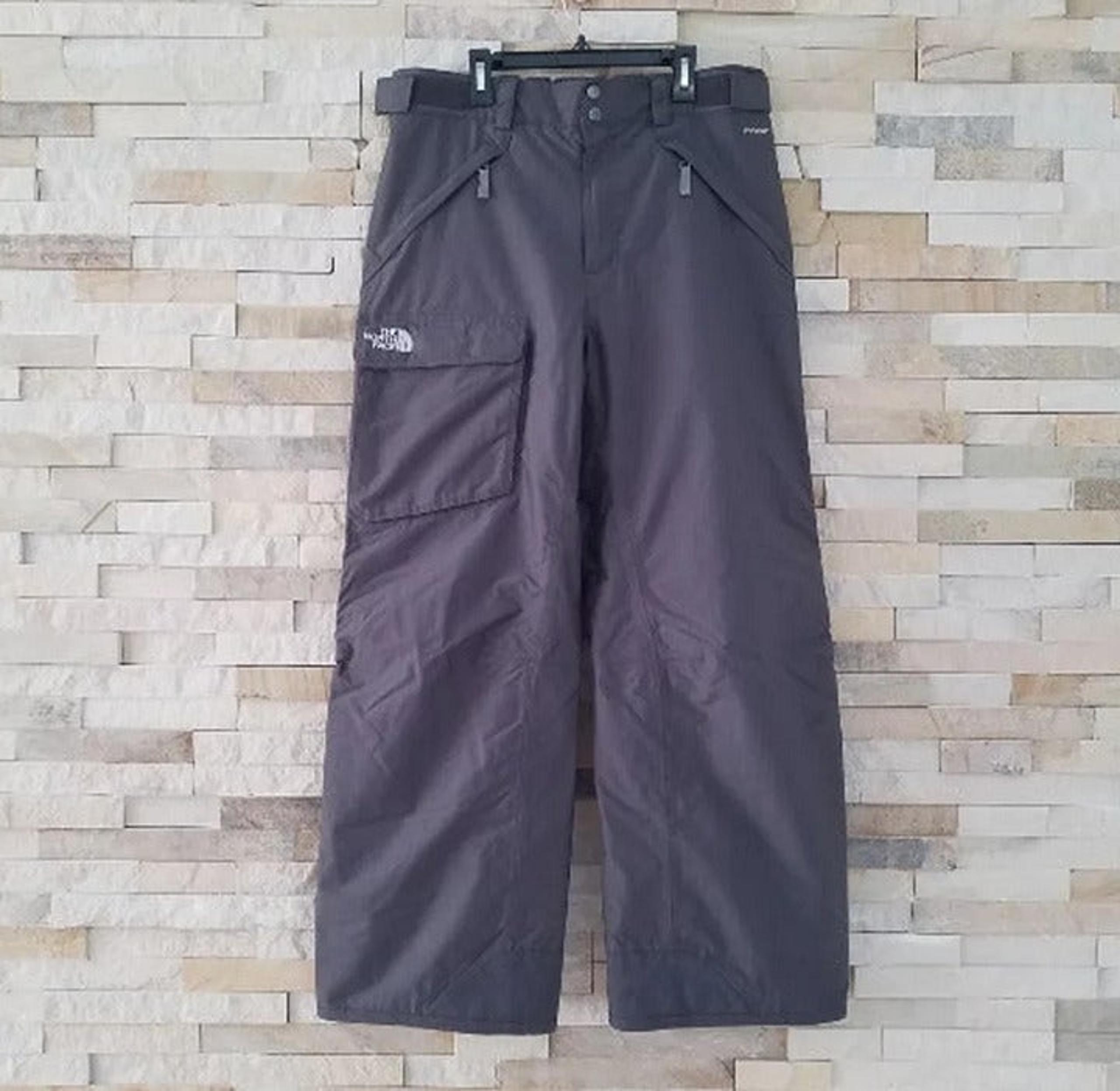 North Face Mens Medium Grey Snow Pants Ski Snowboard Winter Snowsuit Bib Bibs M