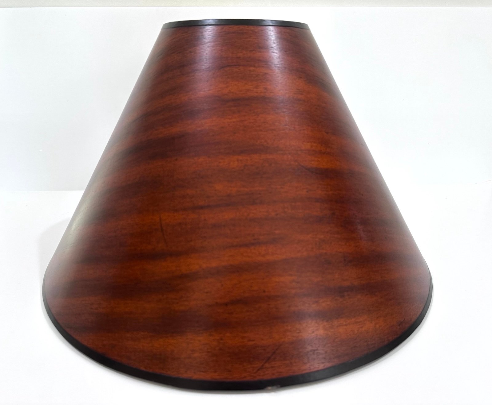 Vintage Large Wood Wooden Lamp Shade Brown Boho 11.5x5.5x17 Solid Hard Unique