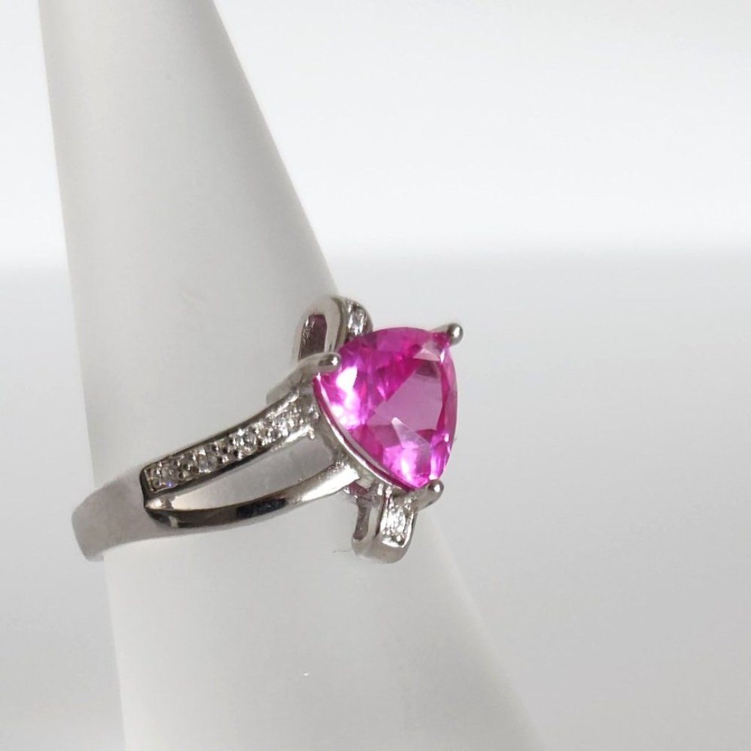 Pink Sapphire Ring 2.17 Carats Size 6-3/4