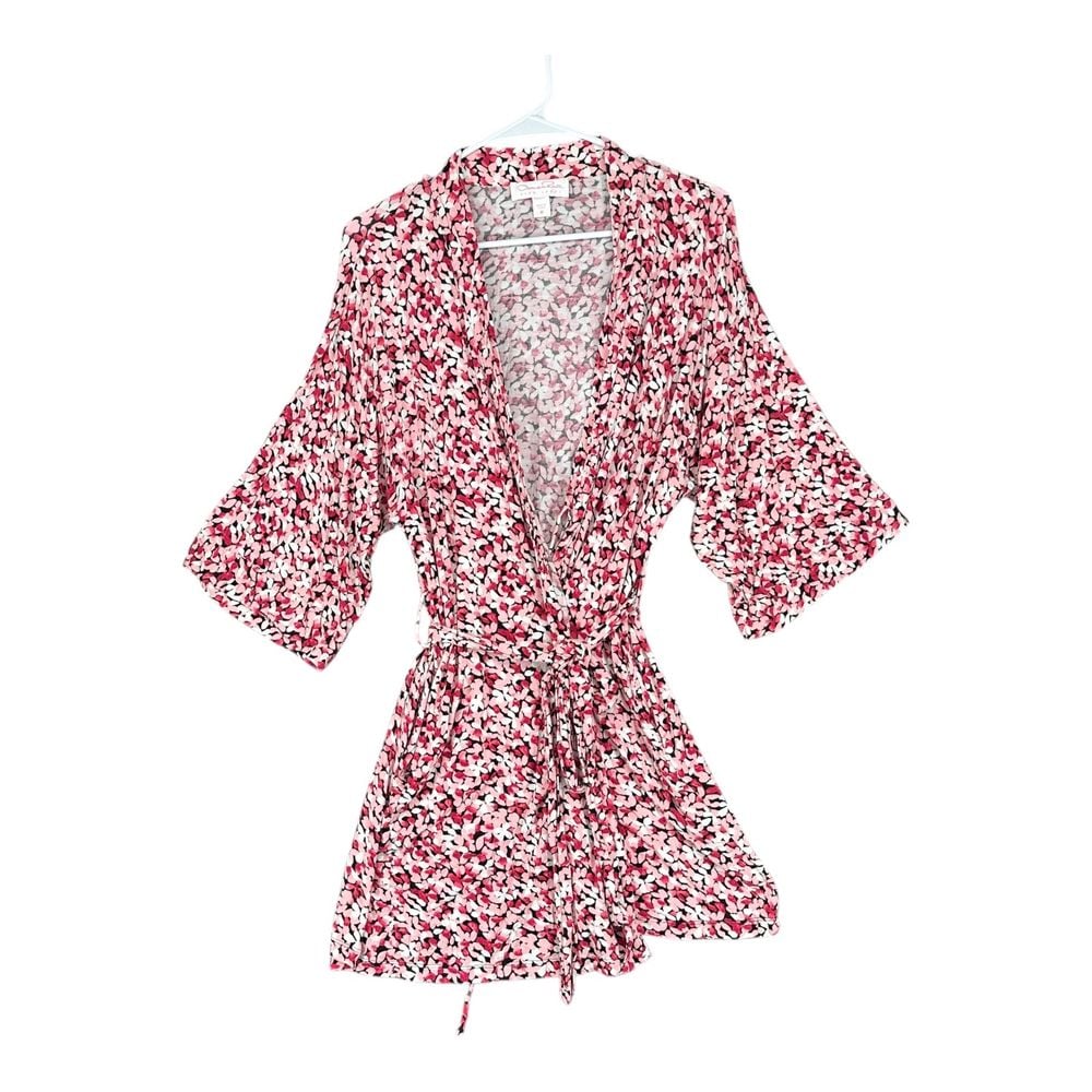 Oscar De La Renta Pink Label Women's Pajama Wrap Top Robe Lounge Tie Comdort