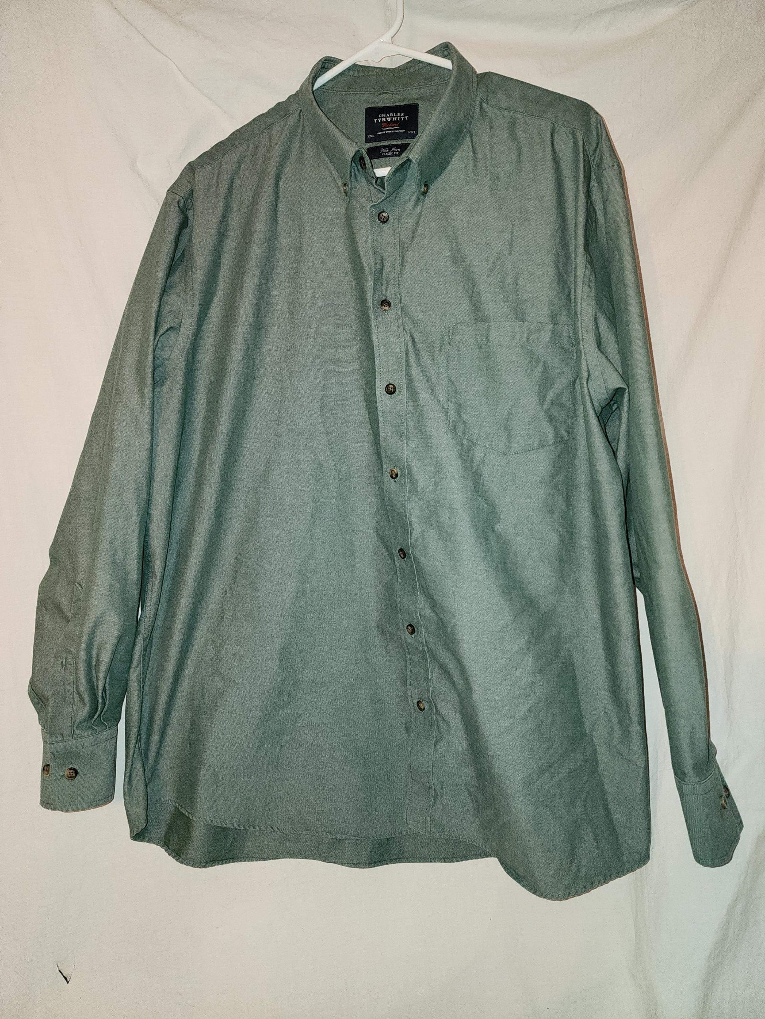 Charles tyrwhitt mens size 2x green button up Shirt