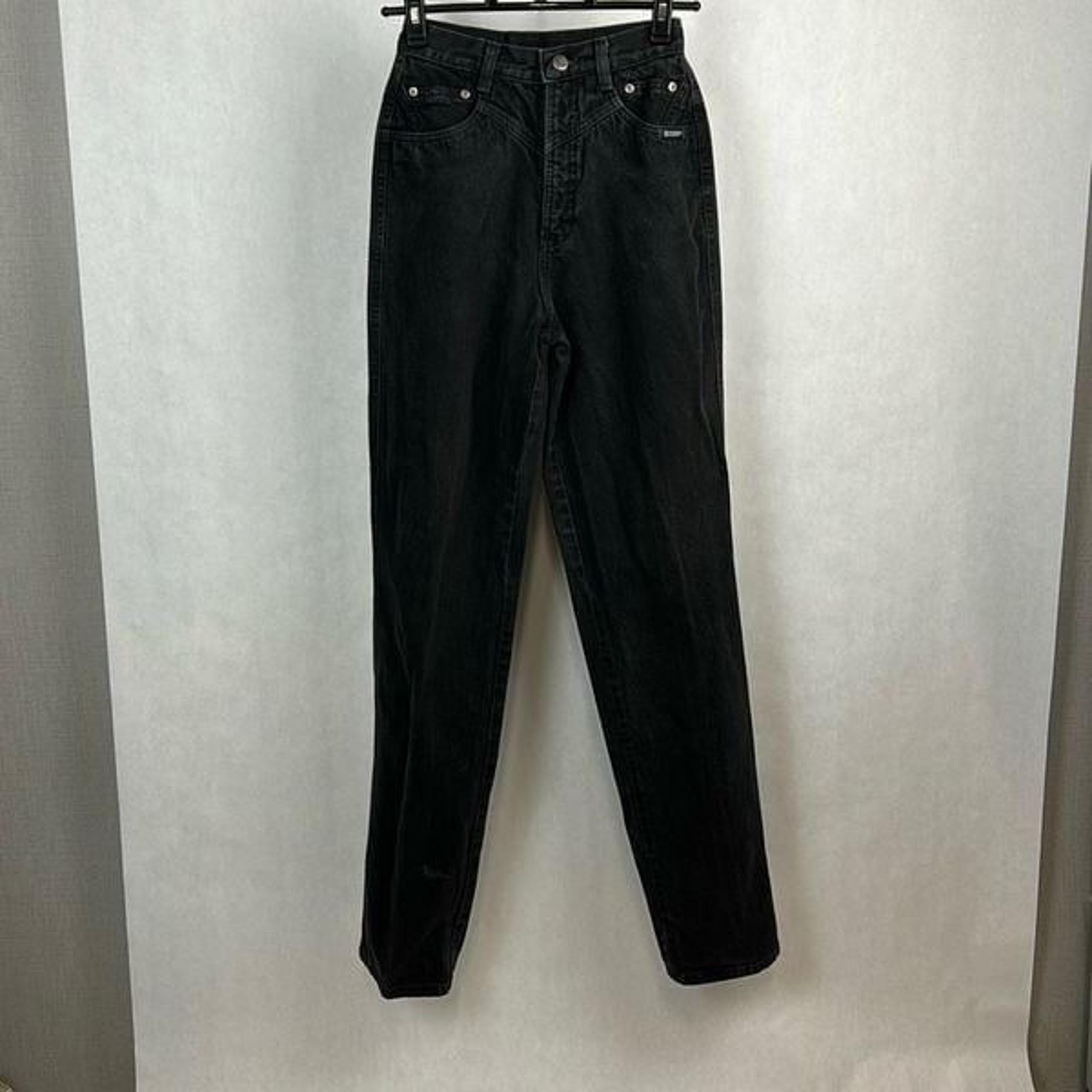 Vtg Rockies Black Denim Jeans Sz 5 / 6 Inseam 34" Rocky Mountain