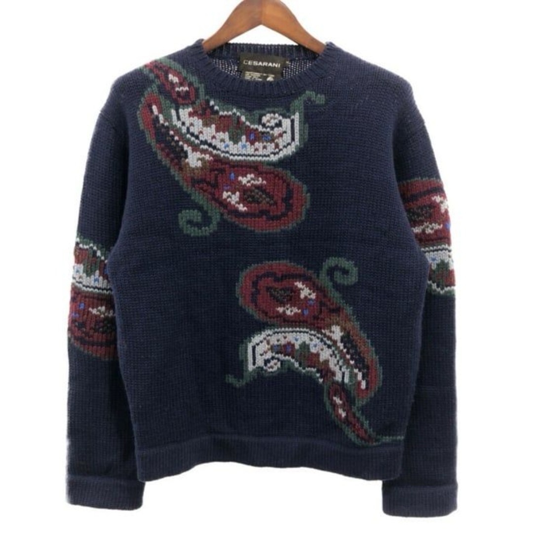 Vintage Cesarani Japan 100% wool paisley sweater