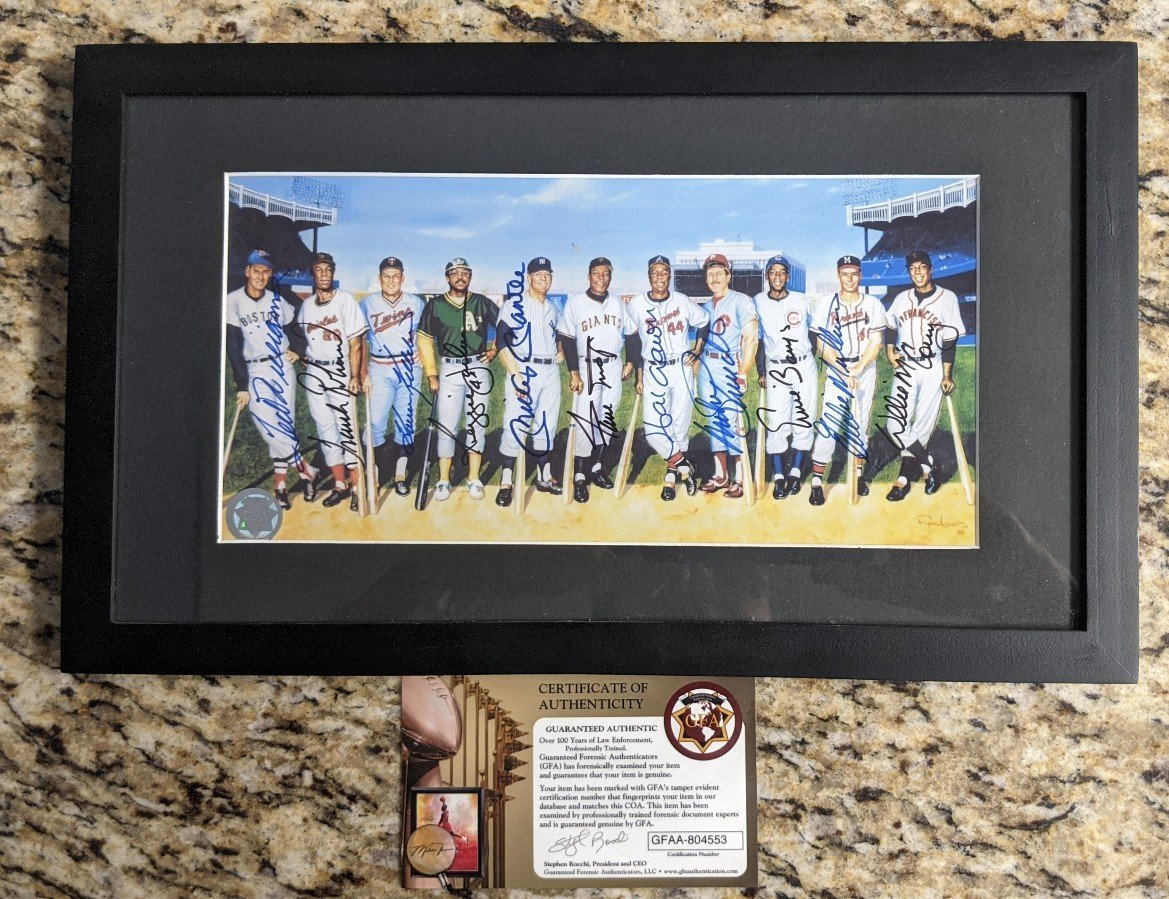 500 Home Run Club 11 Signed Lithograph COA
