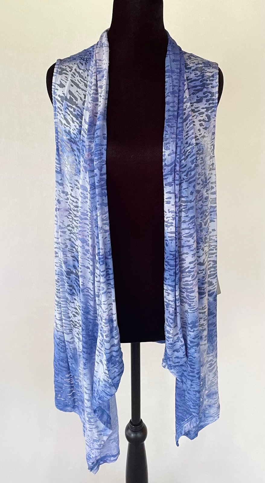CHICO’S TRAVELERS French Purple Burnout Tunic Vest Sz 2 Boho Coastal Travel NWT