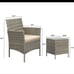 3 Pieces Patio Furniture Patio Chairs Set of 2 with Coffee Table Outdoor Furnitu