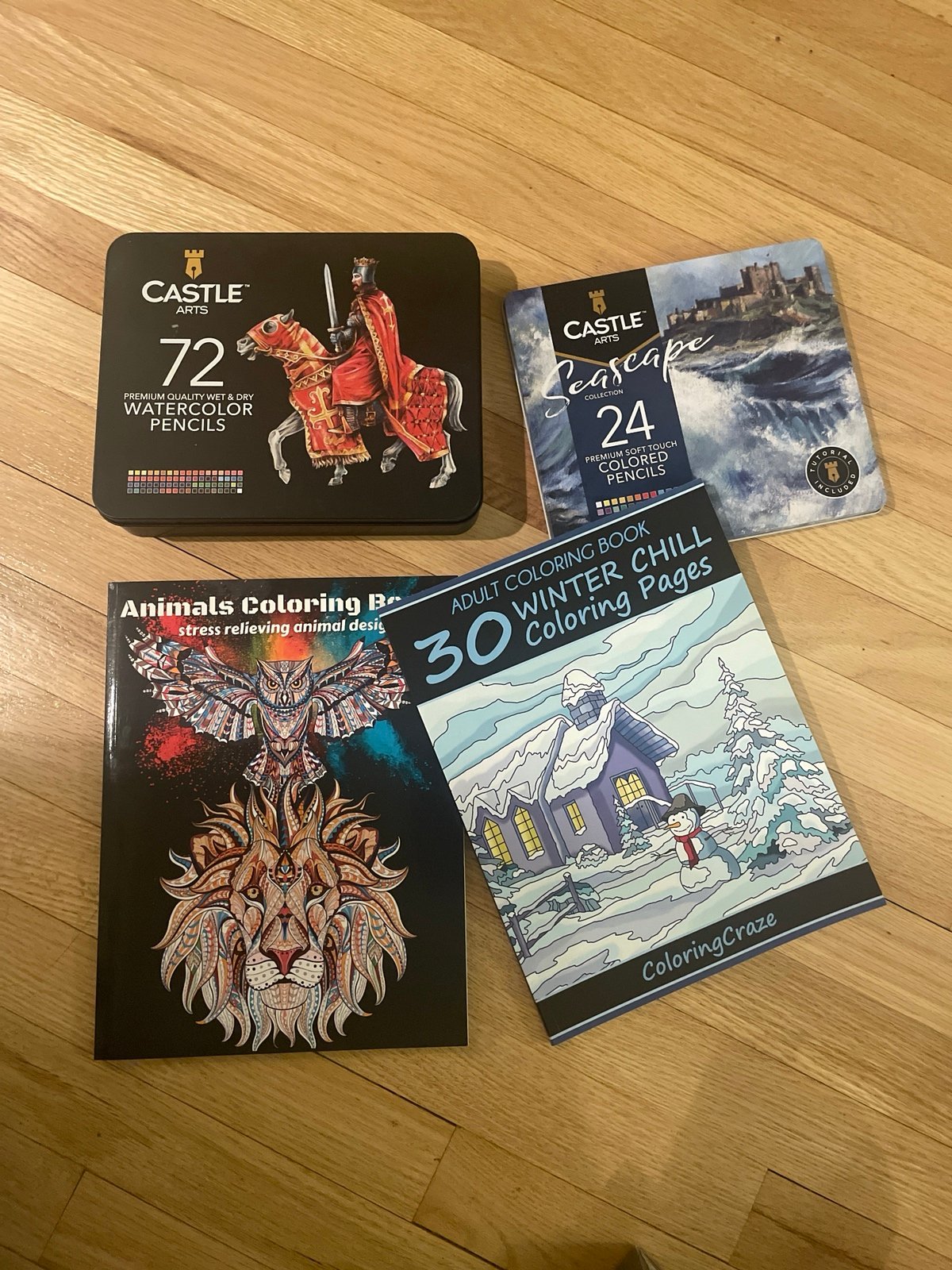 Colored pencils and books