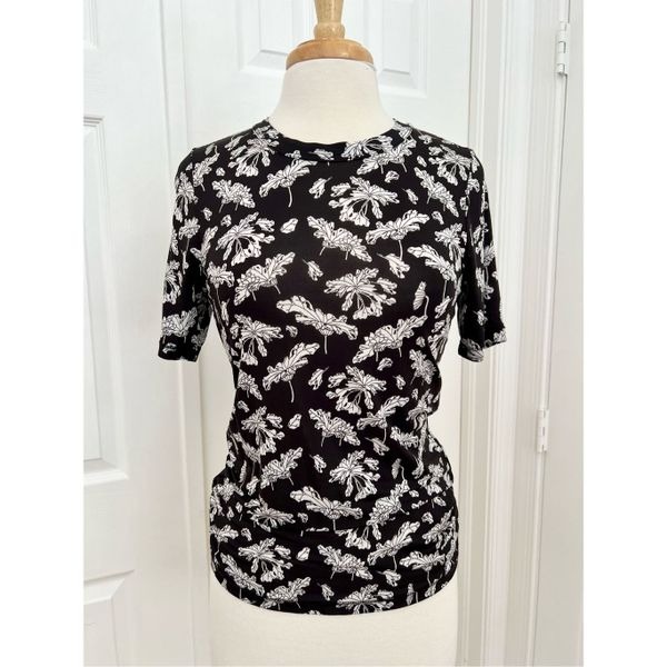 Rag & Bone Sabeen Floral T-Shirt In Black Multi Size Medium