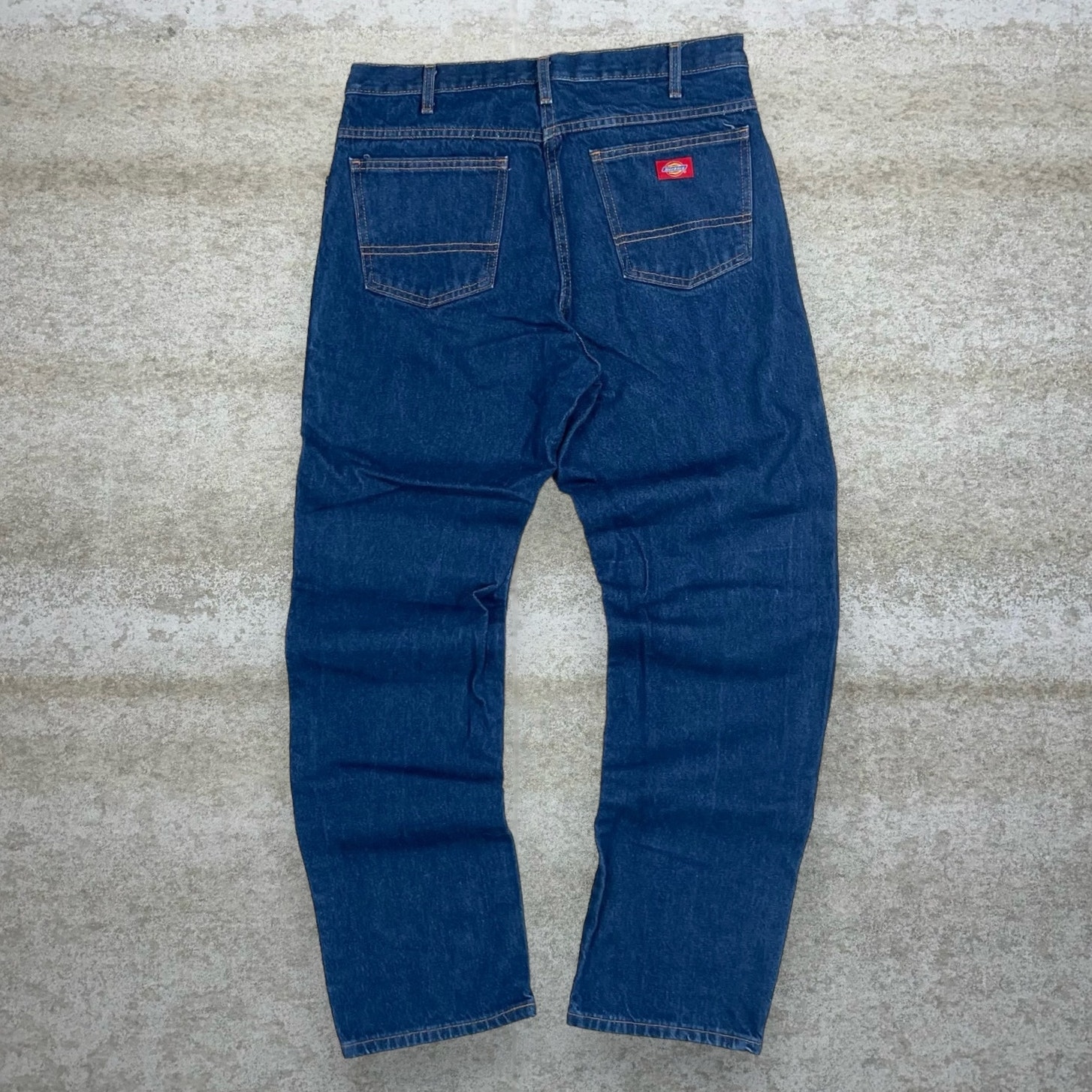 Vintage Dickies Jeans Dark Wash Work Wear Denim Red Label Relaxed Fit 90s