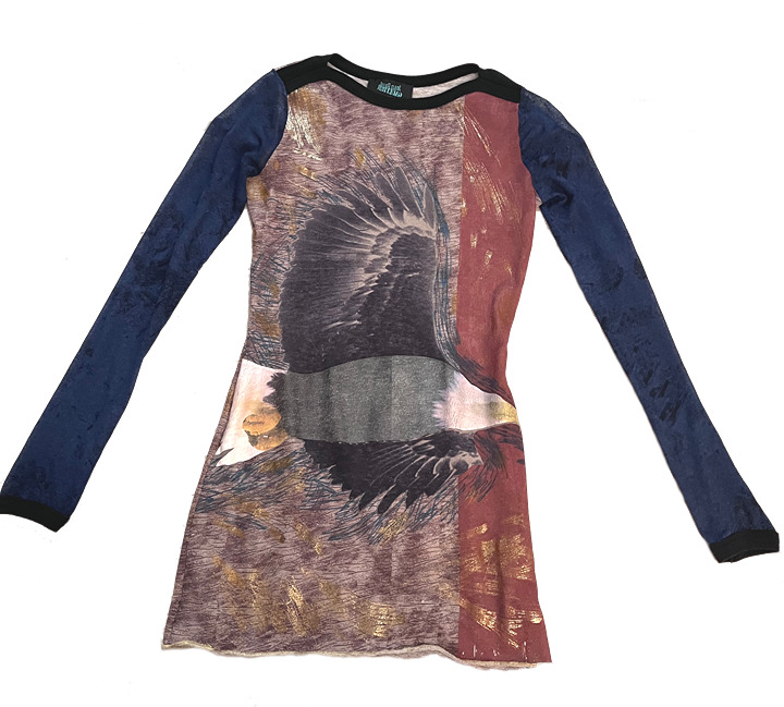 Jean Paul Gaultier S/S 1996 Eagle Print Mesh Tunic