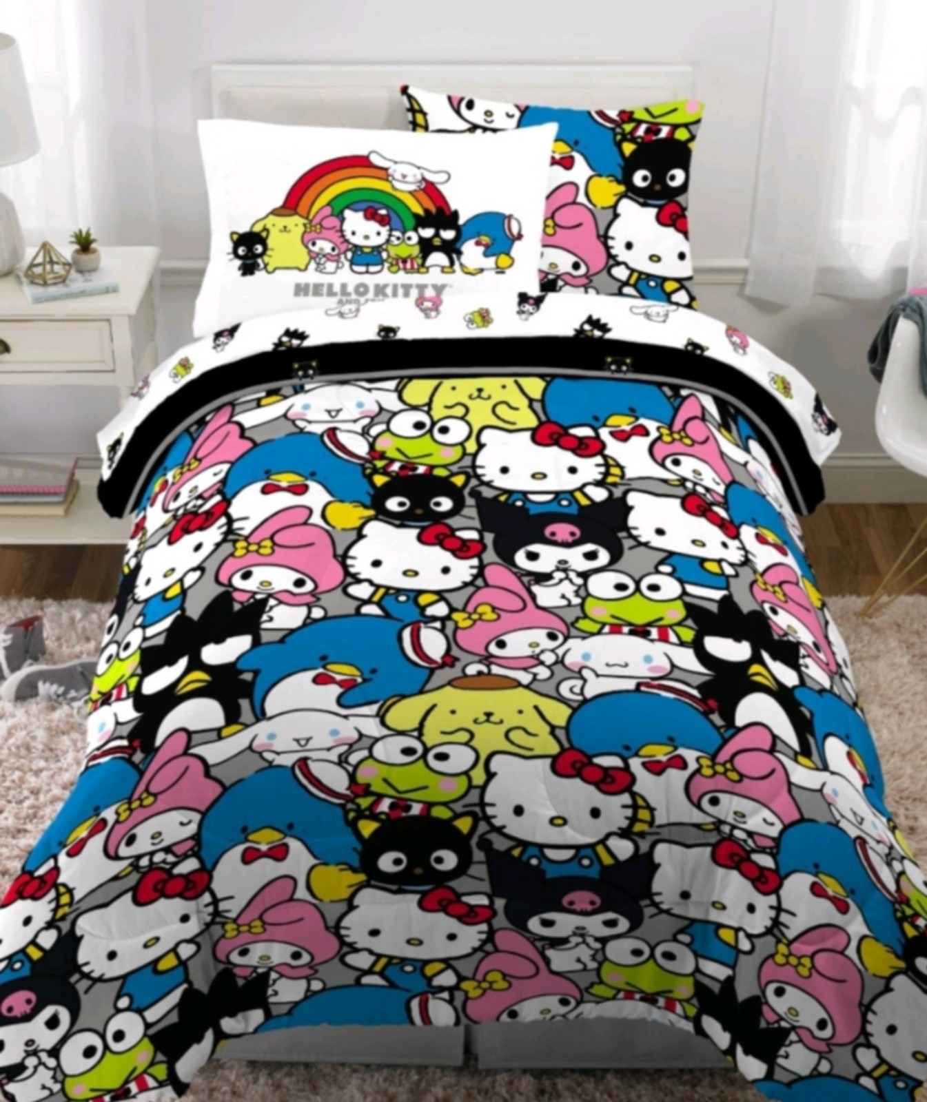 Sanrio Hello Kitty and Friends Twin Bedding Set- 5 Piece Set