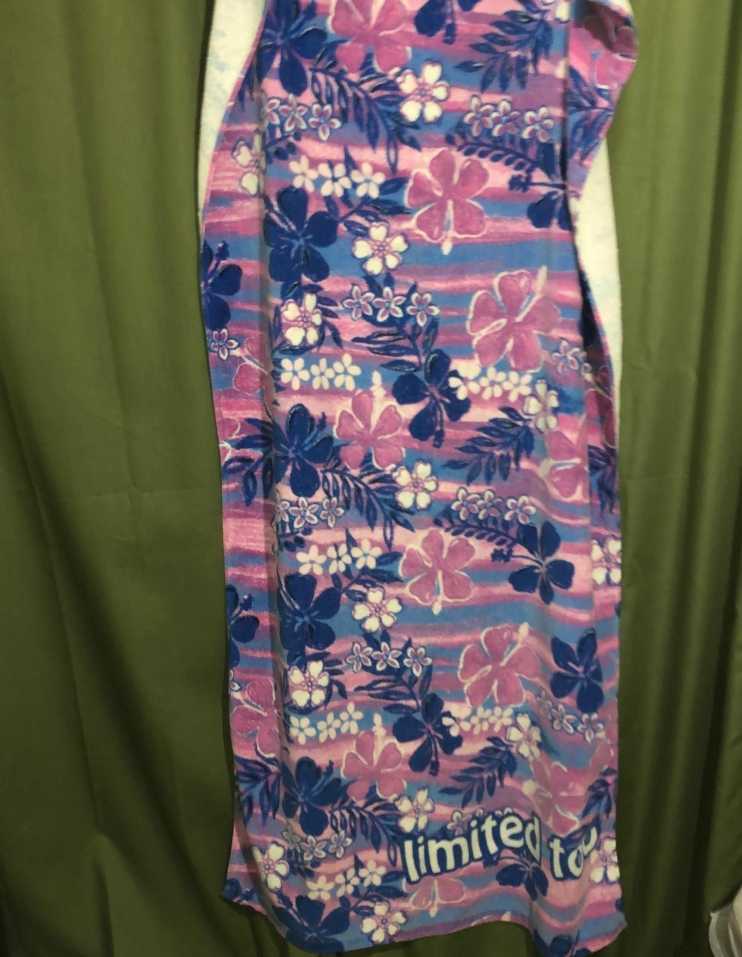 Girls limited too pink/ blue  white floral beach towel