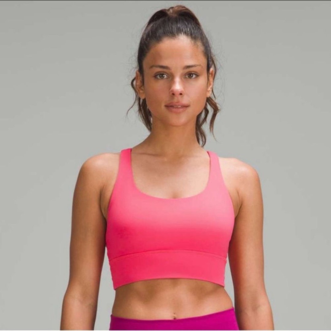 NWT- LULULEMON Energy Bra Longline Sports Bra, PALE RASPBERRY Pink