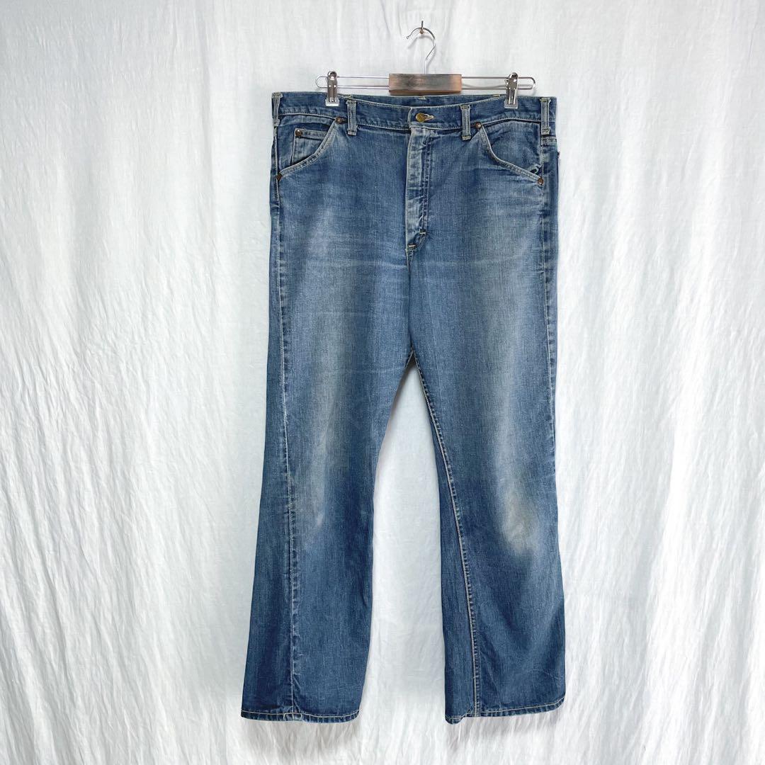 70s Lee USA-made side black tag denim pants, W37, excellent fading.