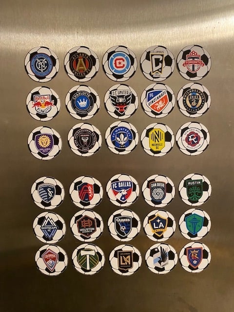MLS SOCCER TEAM LOGO MAGNETS - 30 magnets