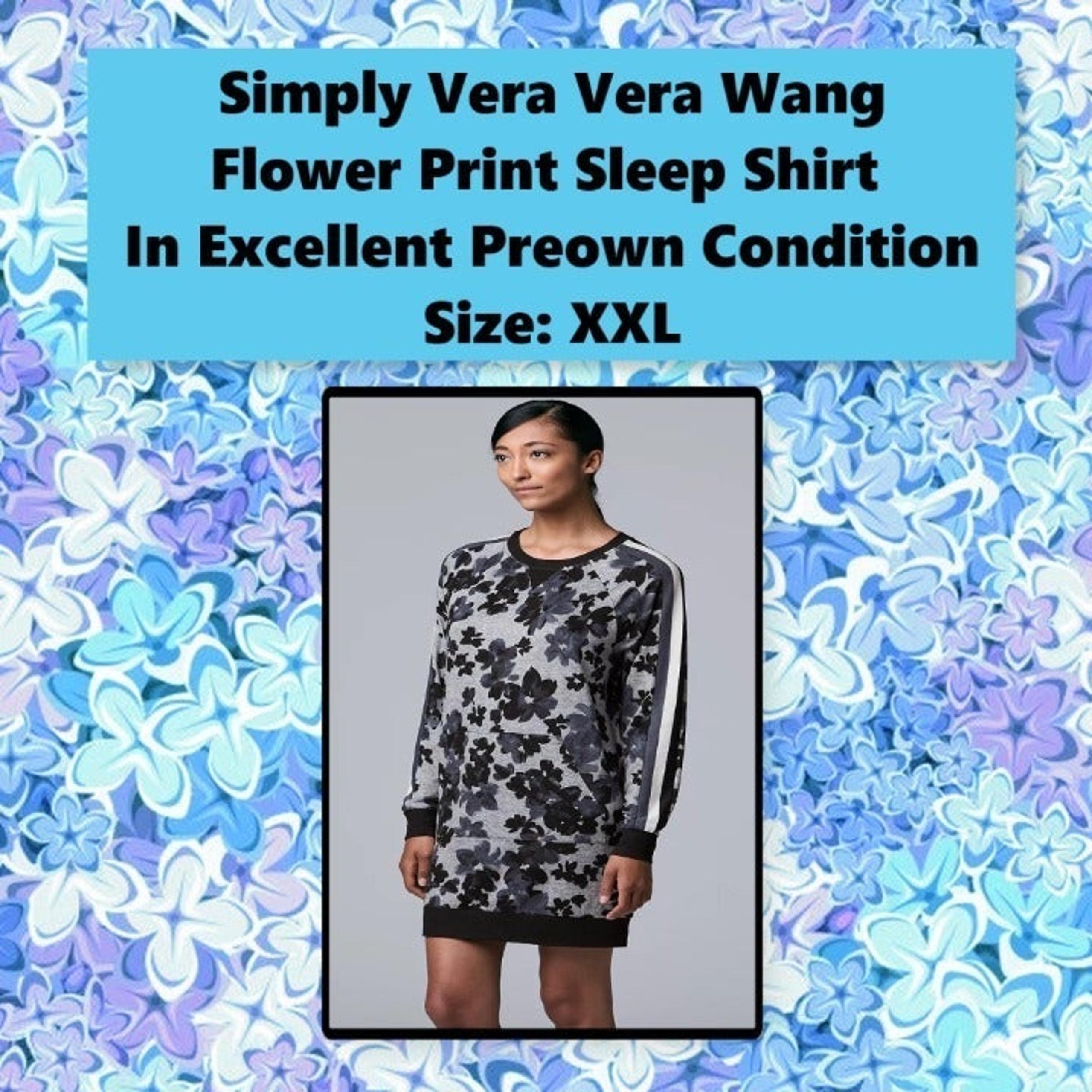 Simply Vera Vera Wang Flower Print Sleep Shirt XXL