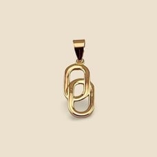 14k Real Yellow Gold Link Drop Pendant | Birthday Gift | Minimal Jewelry |