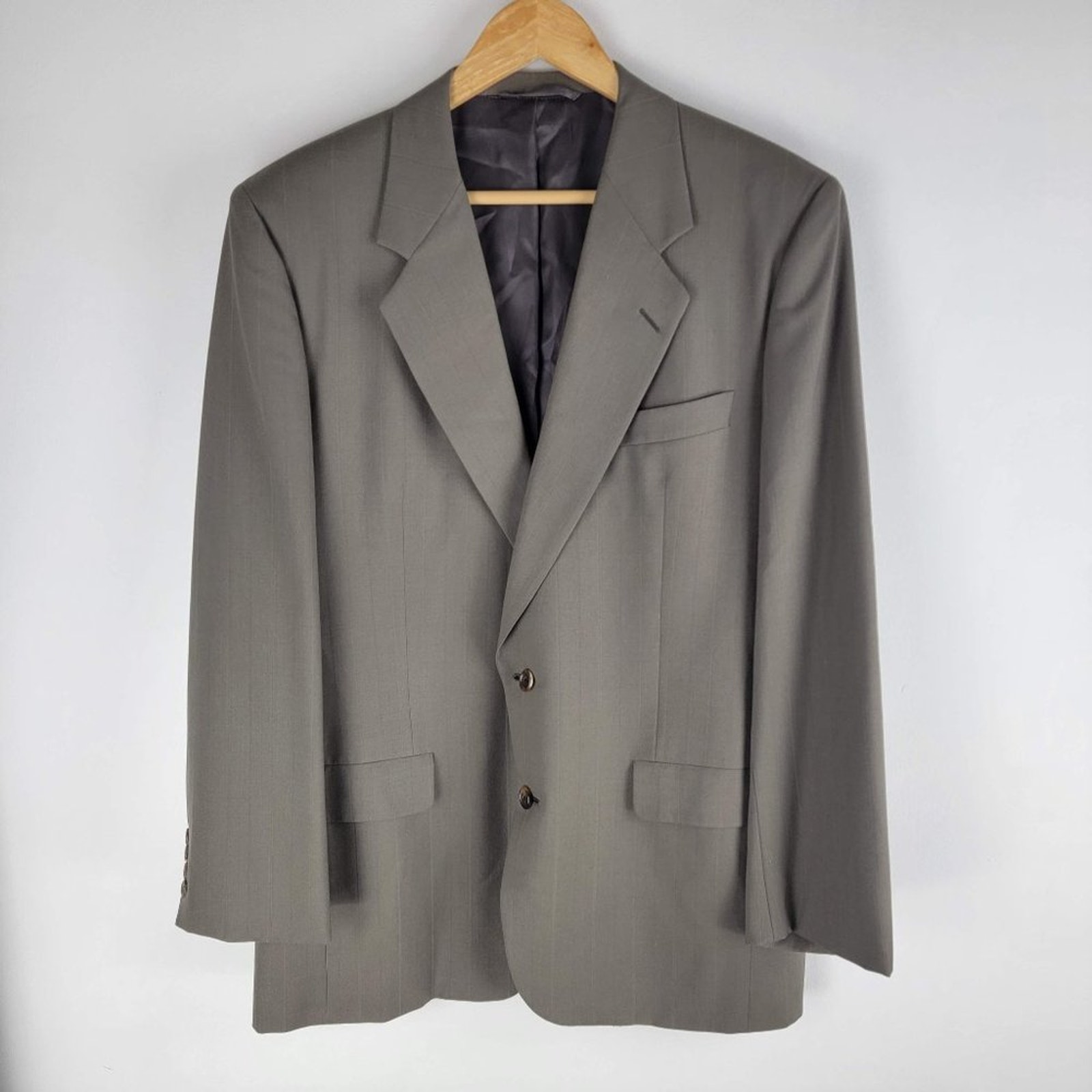 Hickey Freeman Boardroom Blazer Union Made Wool Lined Gray Size 43L
