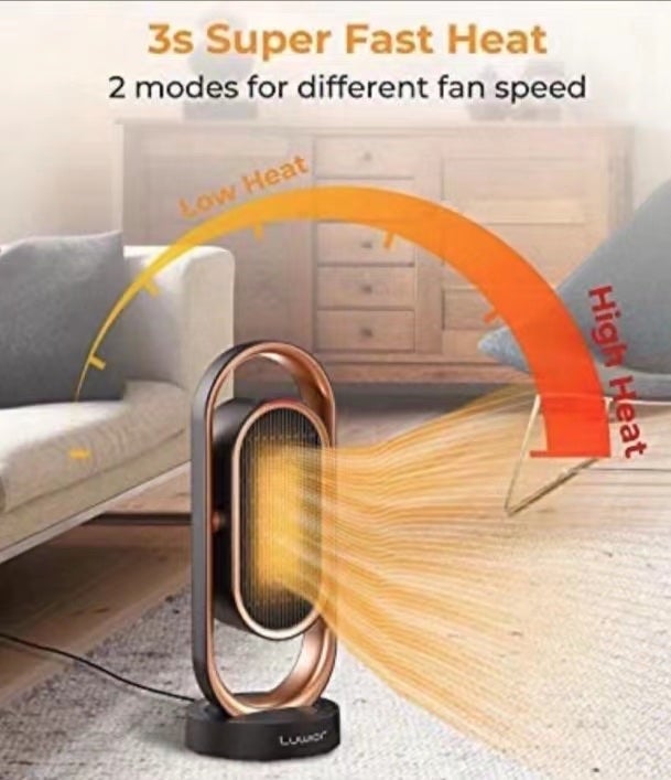 Space Heater for store Indoor Use, Luwior 1500W PTC Infrared Ceramic Heater w/ 90°Osci