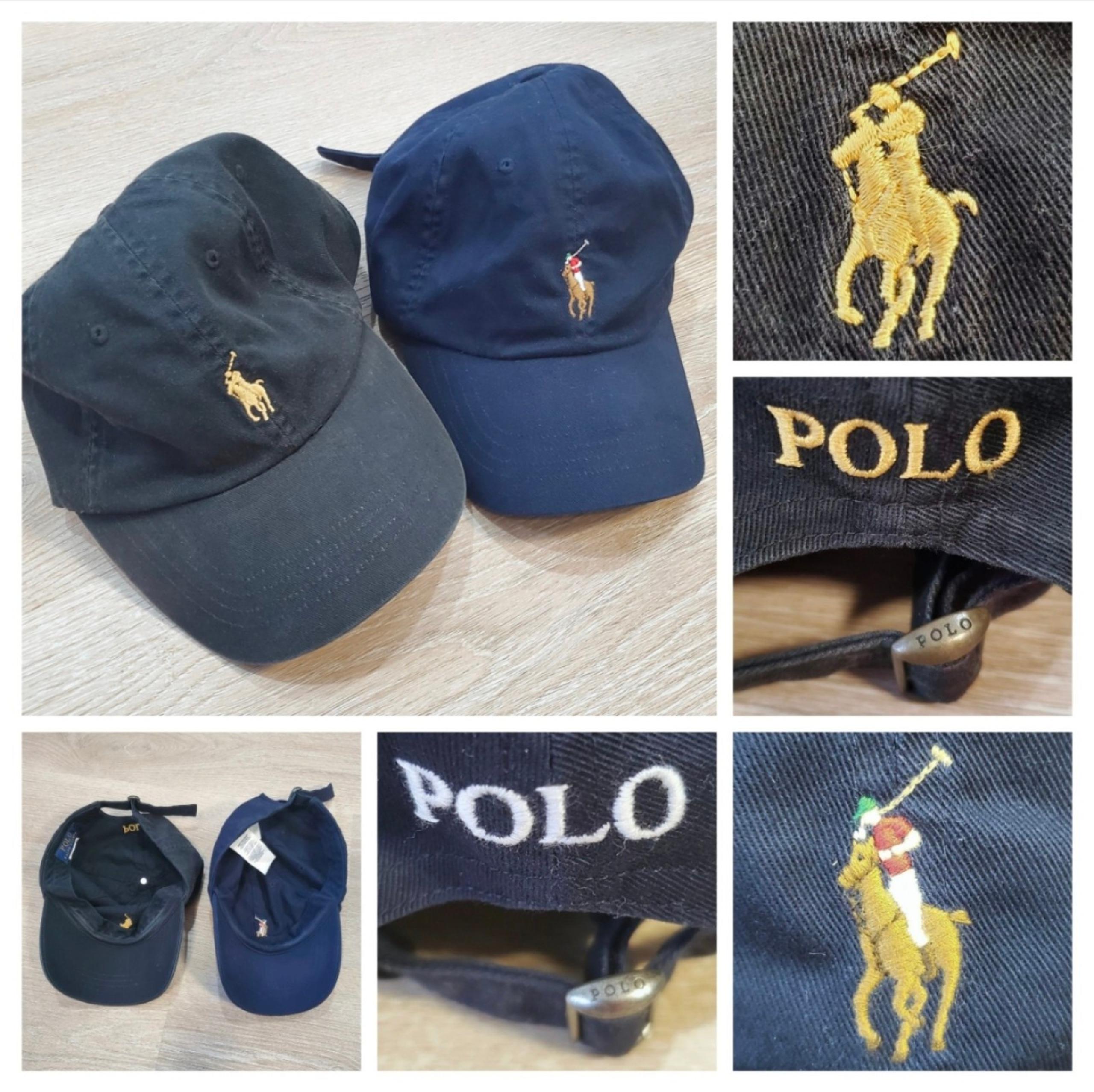 2 Polo Ralph Lauren Dad Hat Cap Strap Back Embroidered Pony 1 Black 1 Navy EUC