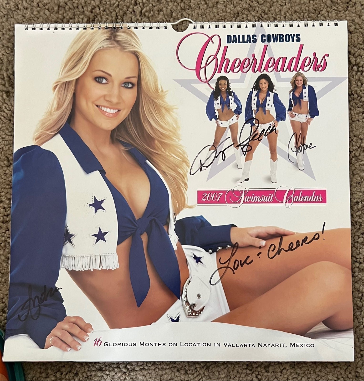 Dallas Cowboys 2007 swimsuit Calendar AUTOGRAPHED BY ALL CHEERLEADERS